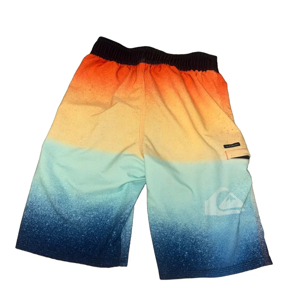 Quiksilver L52620 Kids Surfsilk Boys Board Shorts Size 7 Small Zip Pocket  Beach